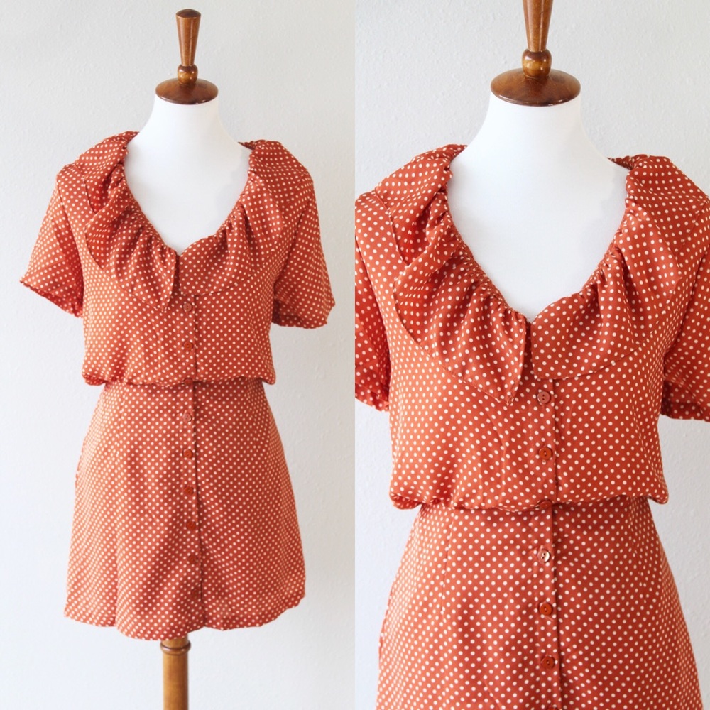 Polka dot ruffle dress